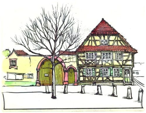 Armin Hott - Barbelroth Fachwerkhaus (coloriert)