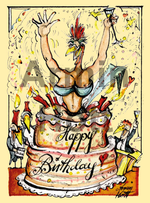 Armin Hott Postkarte - HappyBirthday_Huehnchen 2021